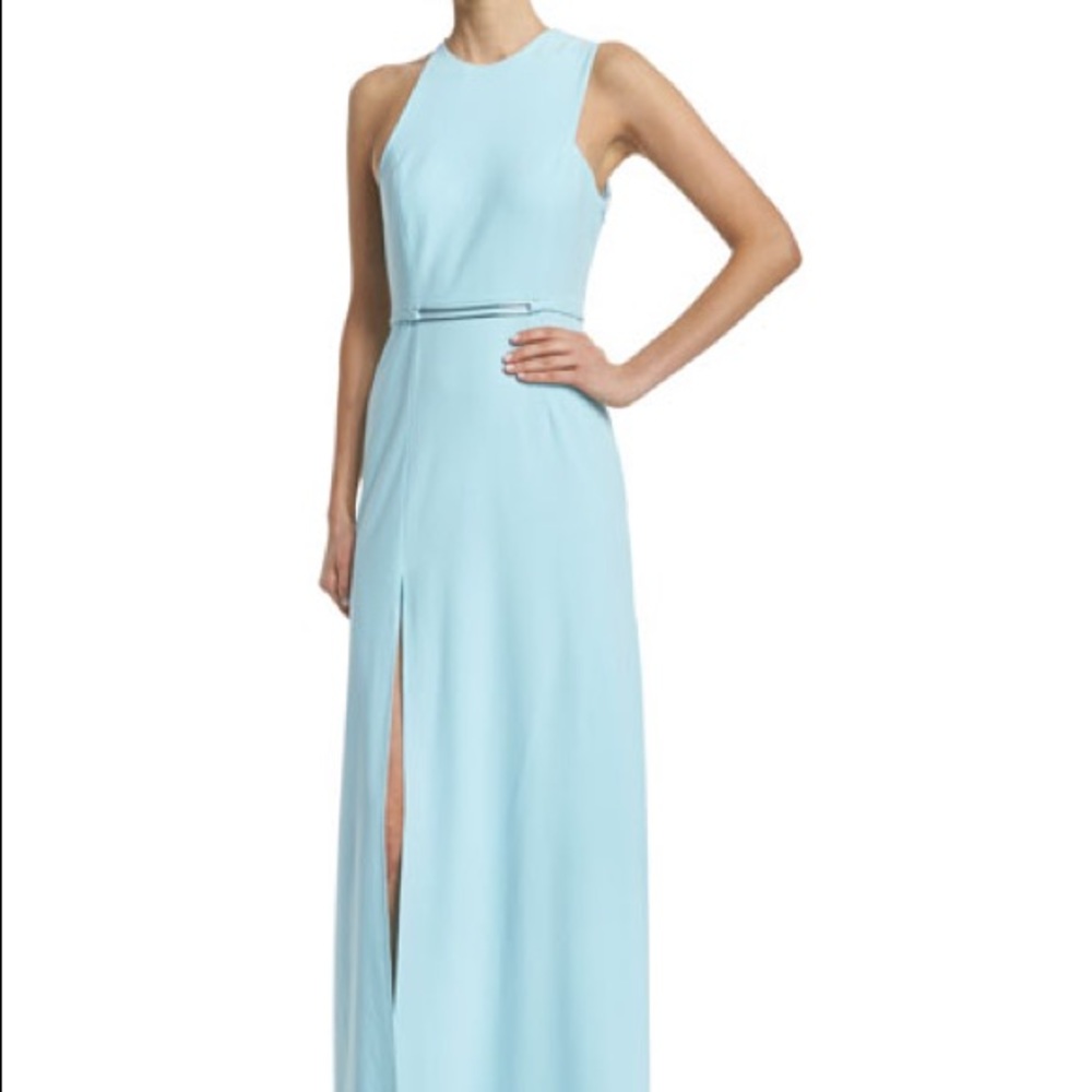 Halston Blue Sleeveless Column dress